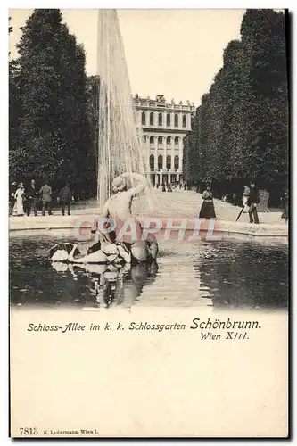 Ansichtskarte AK Schloss Allee im kk Schlossgarten Schonbrunn Wien