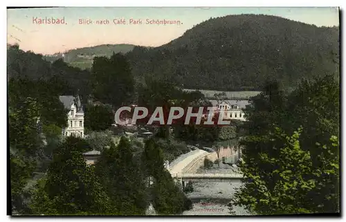 Ansichtskarte AK Karlsbad Blick Nach Cafe Park Schonbrunn