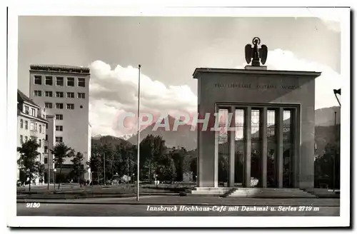 Cartes postales Innsbruck Hochhaus Cafe Mit Denkmal u Serles