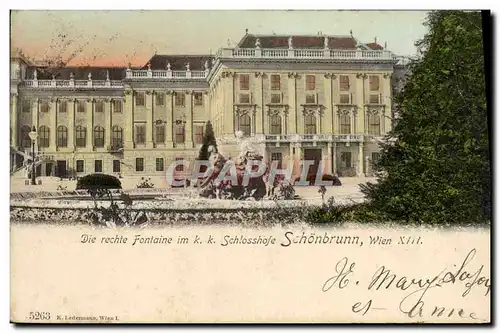 Cartes postales Schonbrunn Wien Die rechte Fontaien im kk Schlosshofe Sien