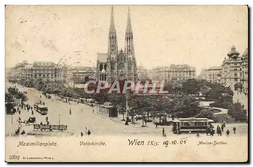 Cartes postales Maximilianplatz Votivkirche Wien Tramway