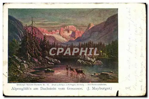 Cartes postales Alpengluhn Am dachstein Vom Gosausee J Mayburger