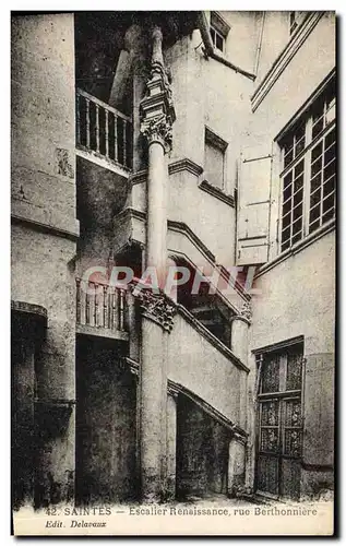 Cartes postales Saintes Escalier Renaissance Rue Berthonniere