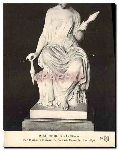 Cartes postales Musee De Dijon La Fileuse Par Marhurin Moreau Salon 1861