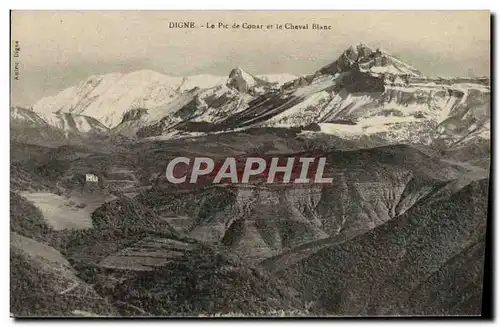 Cartes postales Digne Le Pic de Couar et le Cheval Blanc