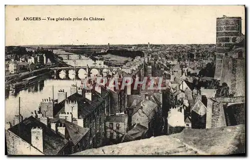 Cartes postales Angers Vue generale Prise du Chateau