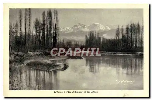 Cartes postales L&#39Isere a I&#39lle d&#39Amour et les Alpes