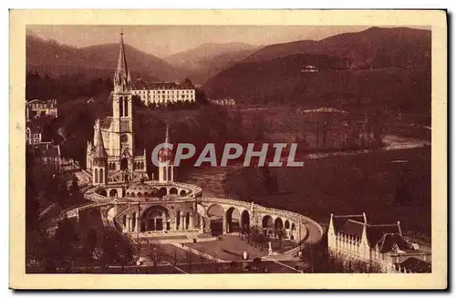 Ansichtskarte AK Lourdes La Basilique Vue du Chateau