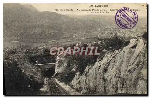 Ansichtskarte AK Lourdes Ascension du Pic du Jer Tunnel et vue sur Lourdes