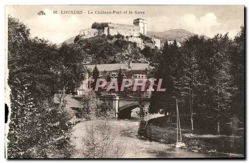 Cartes postales Lourdes Le Chateau Fort et le Gave