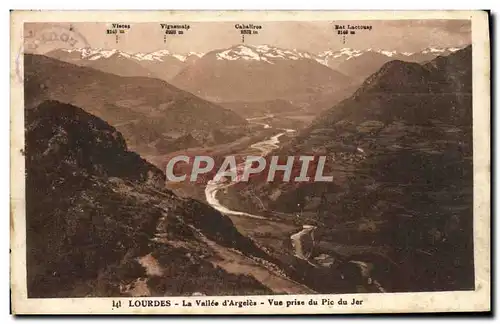 Cartes postales Lourdes La Vallee d&#39Argeles Vue Prise du Pic du Jer