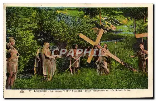 Cartes postales Lourdes Le Calvaire Jesus Rencontre Sa Tres Sainte Mere