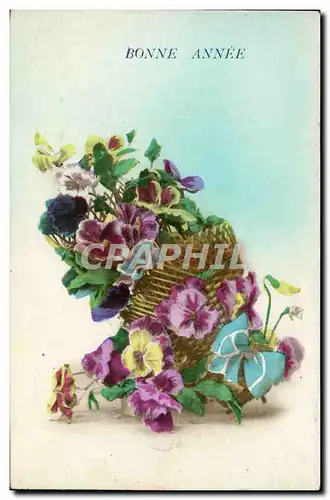 Cartes postales Fantaisie Fleurs Bonne Annee