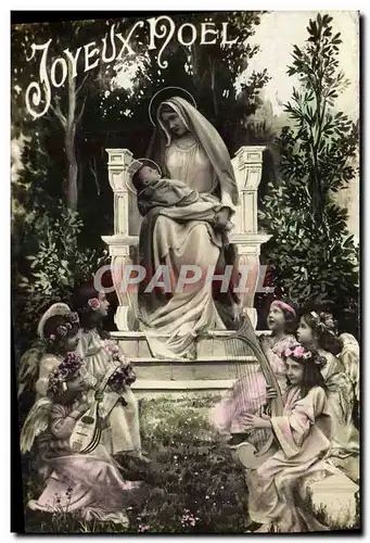 Cartes postales Fantaisie Vierge Joyeux Noel Anges
