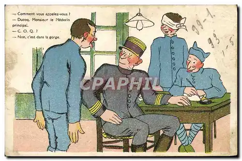 Cartes postales Fantaisie Militaria Medicin Docteur
