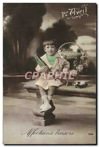 Cartes postales Fantaisie Enfant Poisson 1er avril