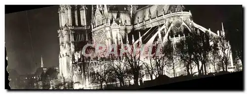 Moderne Karte Paris Ses Merveilles Vue Prise la nuit de la Rive gauceh sur la cathedrale Notre Dame