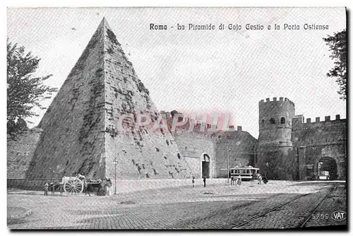 Cartes postales Roma La Piramide di Cajo Cestio e la Porta Ostiense