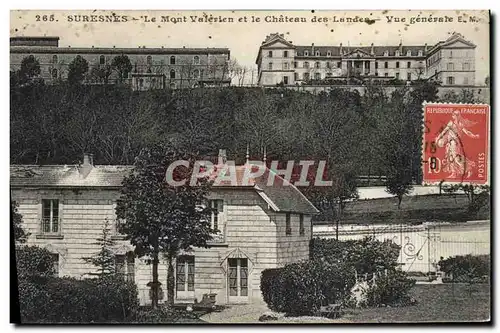 Ansichtskarte AK Suresnes Le Mont Valerien et le Chateau des Landes Vue generale
