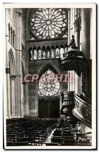 Cartes postales moderne Rimes La Cathedrale Grande Nef et Roses