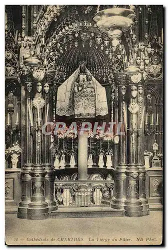 Cartes postales Cathedrale de Chartres La vierge du pilier