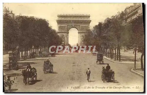 Cartes postales Paris L&#39Arc de Triomphe et les Champs Elysees