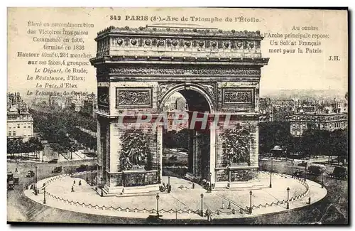 Cartes postales Paris Arc De Triomphe de I&#39Etoile