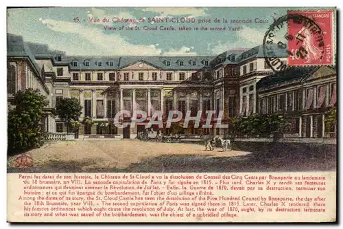 Cartes postales Saint Cloud Vue Du Chateau de Saint Cloud prise de la Seconde Cour