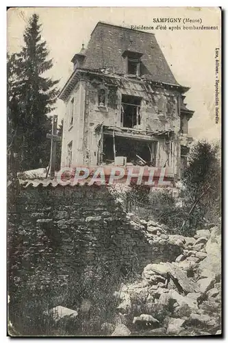 Cartes postales Sampigny Residence d'ete apres bombardement Militaria