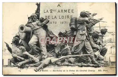 Ansichtskarte AK Le Mans Bas Relief De La Statue du General Chanzy Militaria