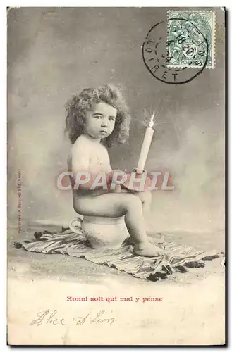 Cartes postales Honni Soit qui Mal y Pense Enfant Bougie