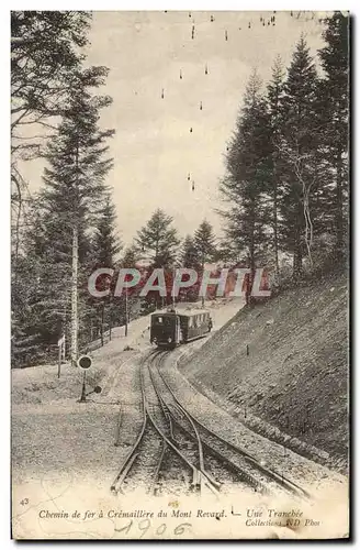 Cartes postales Chemin de Fer a Cremaillere du Mont Revard Une tranchee Train