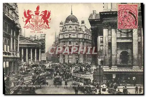 Cartes postales London Mansion House And Exchanges From Cheapside