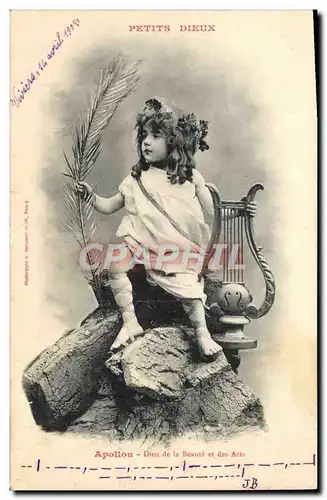 Cartes postales Fantaisie Enfant Petits Dieux Lyre Apollon