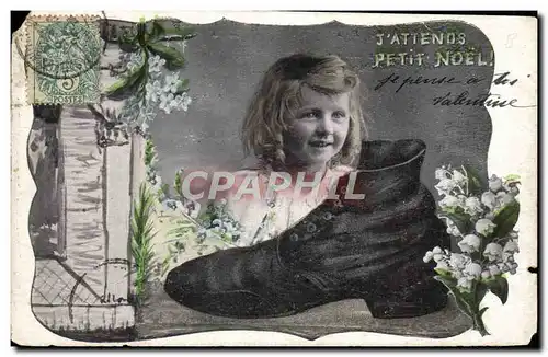 Cartes postales Fantaisie Enfant J&#39attends Petit Noel