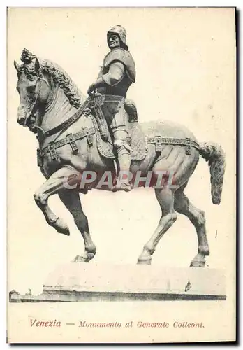 Ansichtskarte AK Venezia Monumento al Generale Colleoni Cheval Militaria