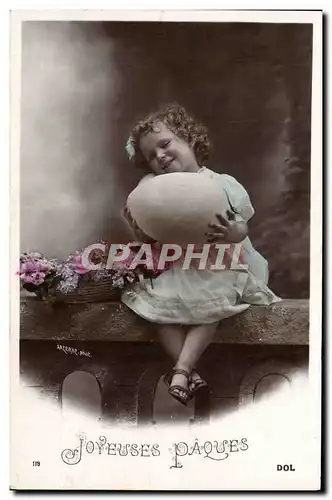 Cartes postales Joyeuses Paques Enfant Oeuf