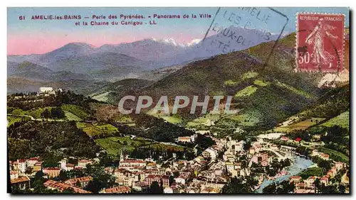 Cartes postales Amelie Les Bains Perle des Pyrenees Panorama de la Ville et la chaine du Canigou