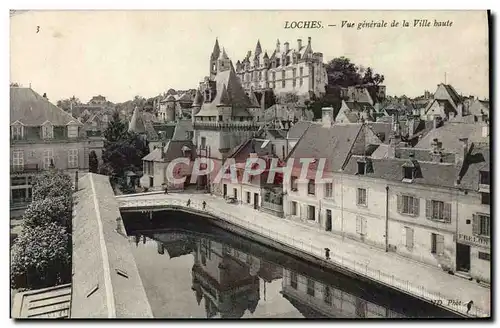 Ansichtskarte AK Loches Vue Generale de la Ville haute