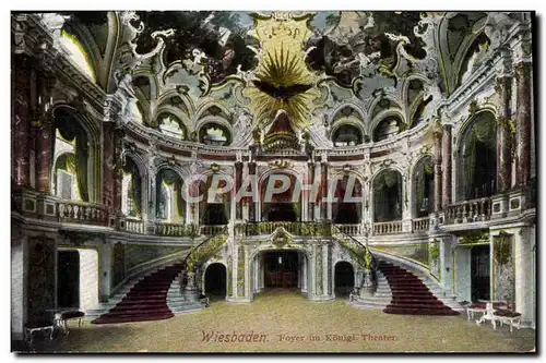 VINTAGE POSTCARD Wiesbaden Hearth im Konigl Theater