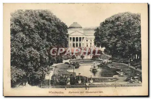 Cartes postales Wiesbaden Kurhaus mit Blumengarten