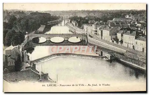 Cartes postales Laval Panorama de la Ville Au fond le Viaduc