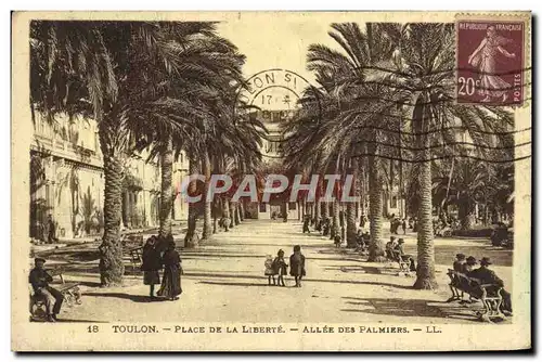 Cartes postales Toulon Place De La Liberte Allee Des Palmiers