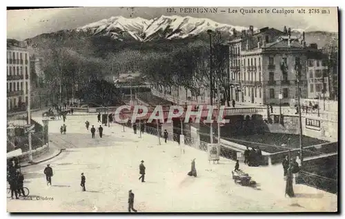 Ansichtskarte AK Perpignan Les Quais Et Le Canigou