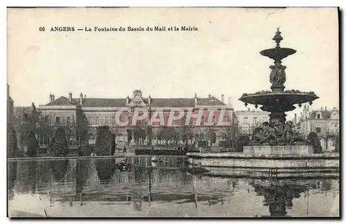 Cartes postales Angers La Fontaine Du Bassin Du Mail Et La Mairie