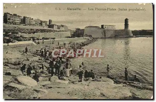 Ansichtskarte AK Marseille Les Pierres Plates Bains populaires