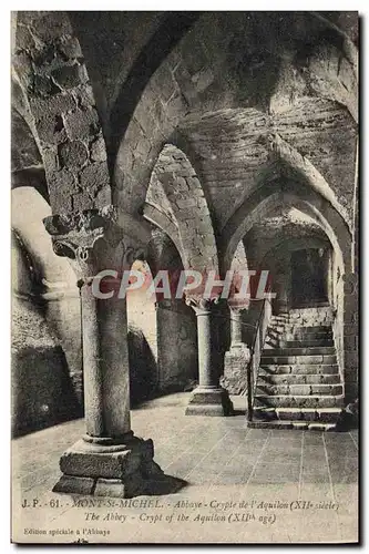 Ansichtskarte AK Mont St Michel Abbaye Crypte De l&#39Aquilon