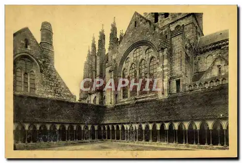 Cartes postales Abbaye Du Mont Saint Michel Cloitre Et Eglise Abbatiale