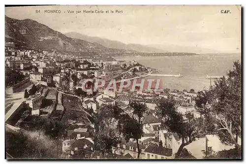 Cartes postales Monaco Vue Sur Monte Carlo Et Le Port