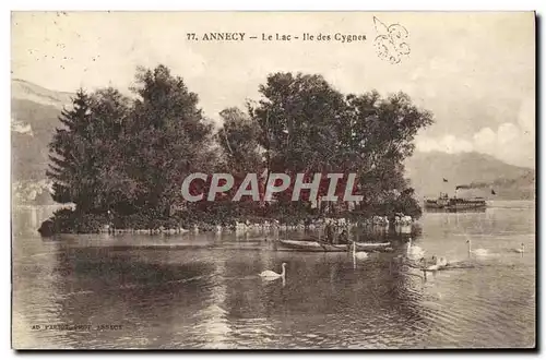 Ansichtskarte AK Annecy Le Lac Ile Des Cygnes